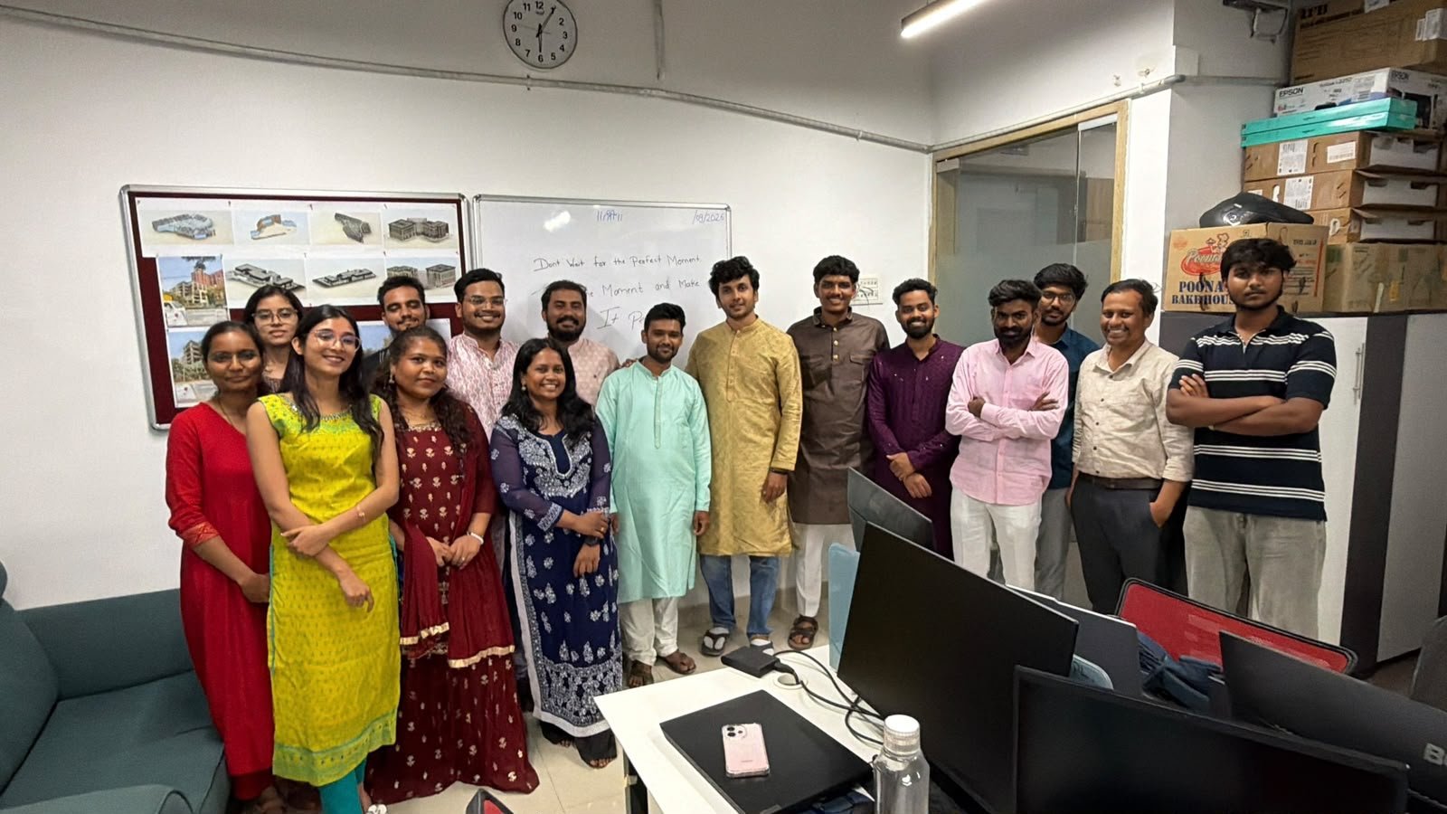 Kepler X team gathered in the office in traditional attire